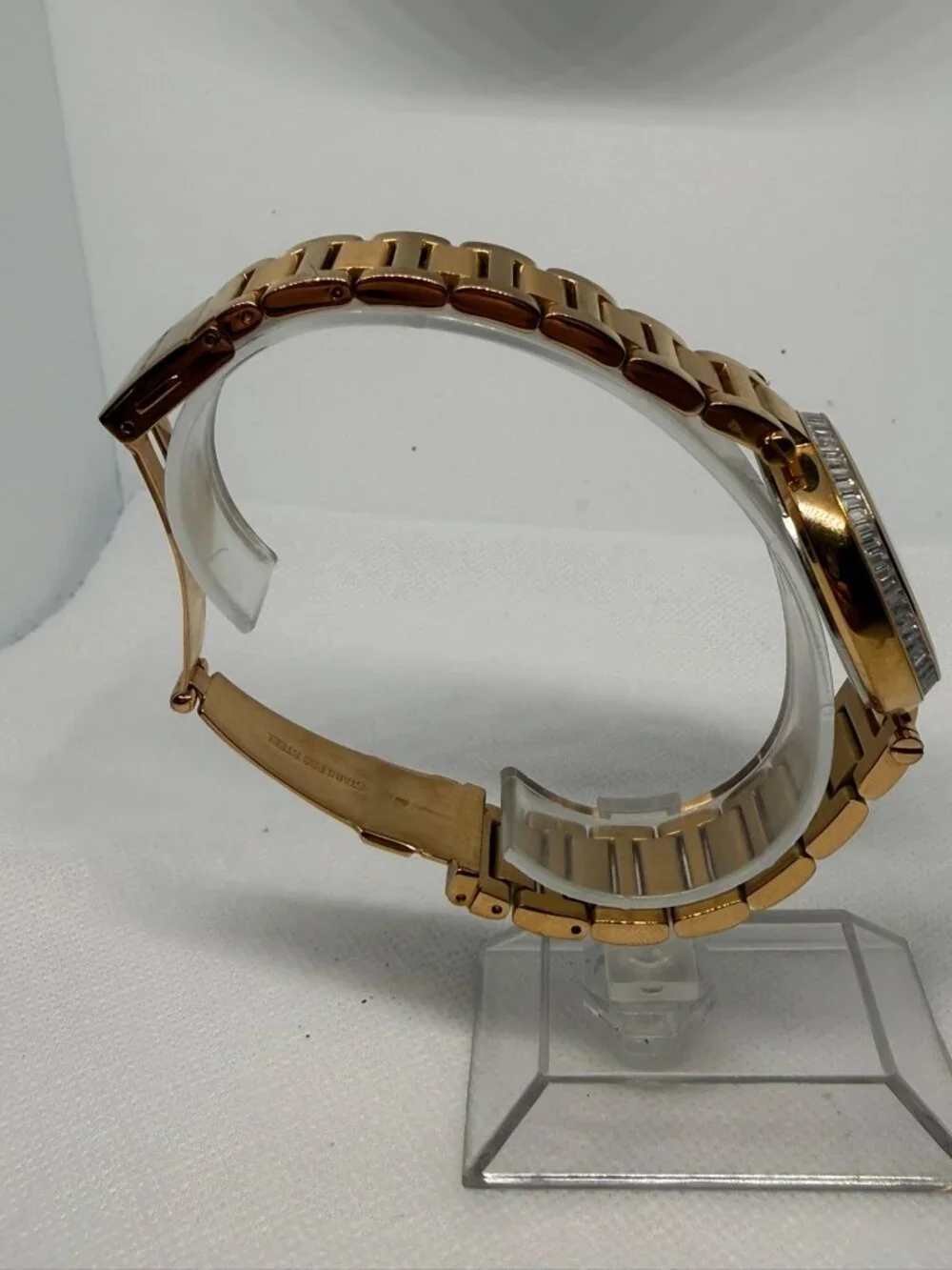 Michael Kors Skylar MK5971 Women Gold Baguette Crystal Roman Numeral 33MM Watch